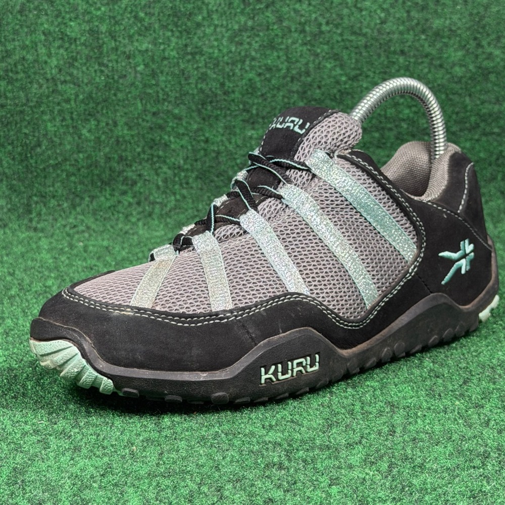 Kuru Chicane Women 8 Hiking‎ Athletic Trail Shoes Black Grey Mint Green Sneakers